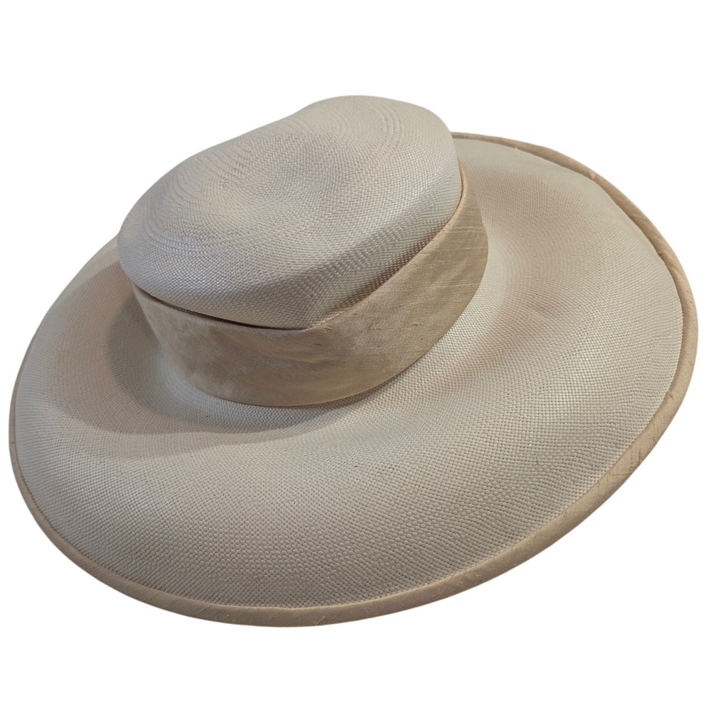 Peter Bettley London Wide Brim Panama Hat‎ Natural Fiber Women's READ